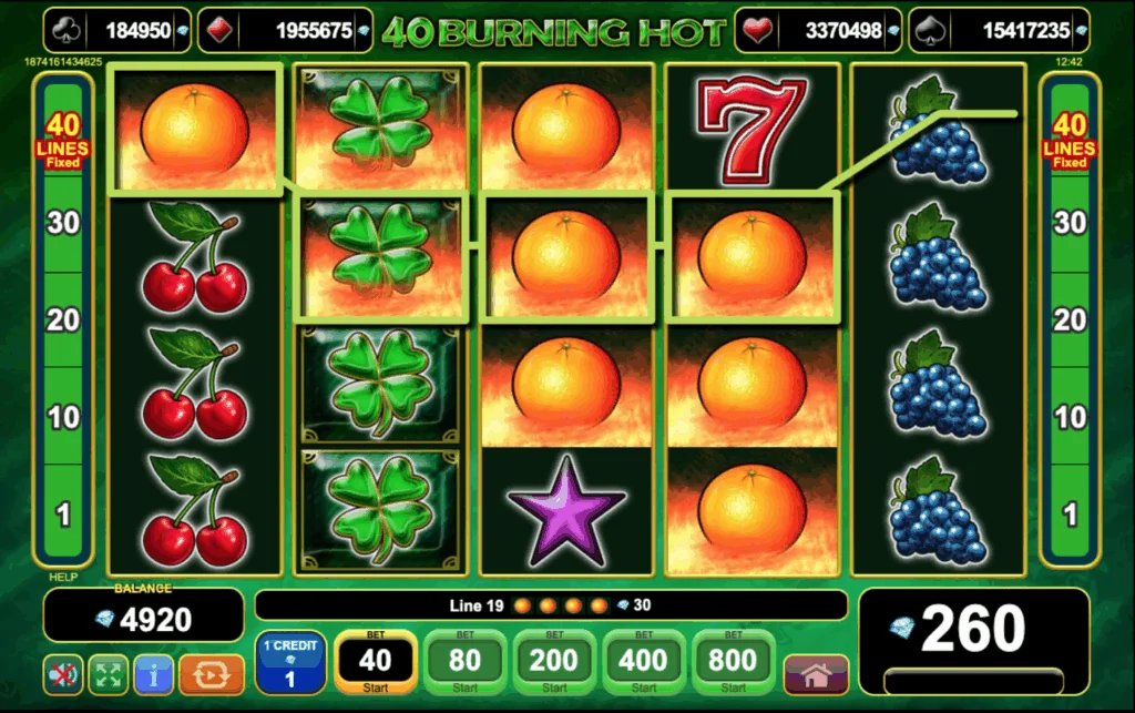 40 Burning Hot RTP, Maximum Wins, and Volatility
