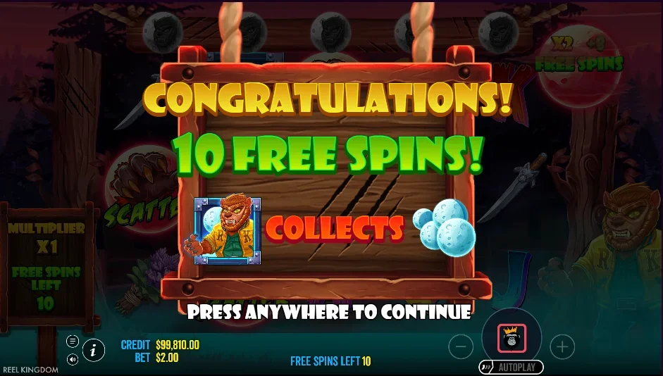 Fangtastic freespins slot features and rtp
