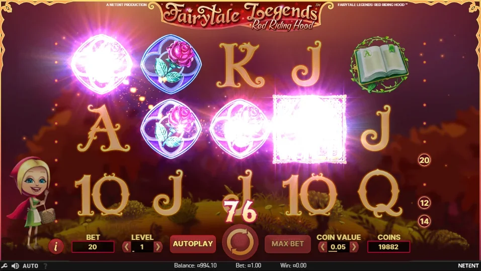 Fairytale Legends Red Riding Hood slot features and rtp