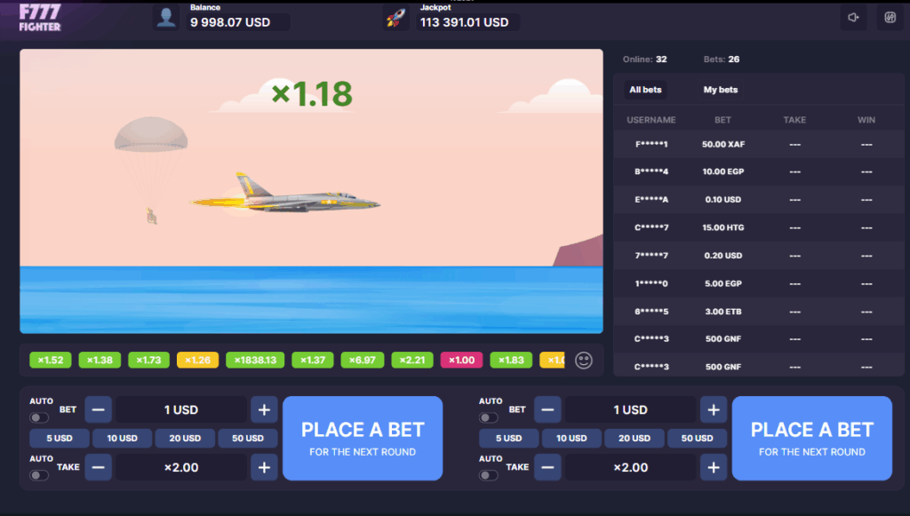 F777 fighter slot features and rtp