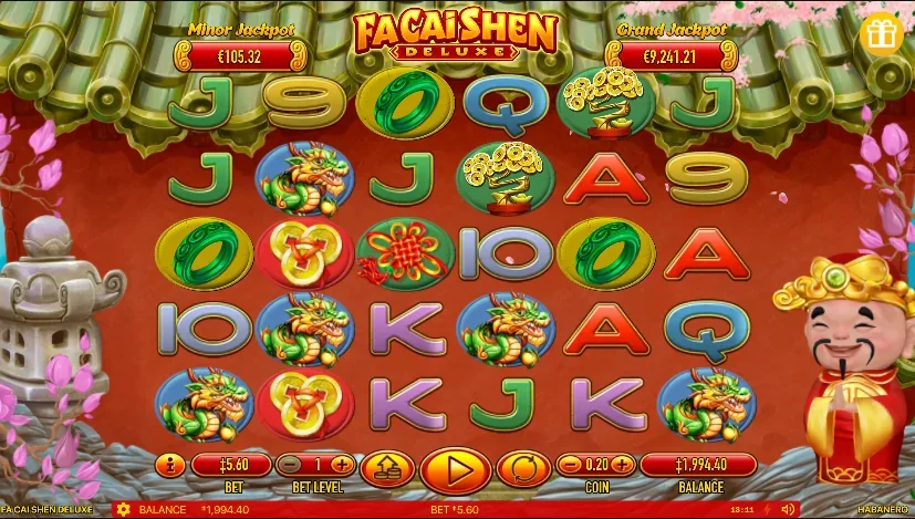 Fa Cai Shen Deluxe slot game screenshot