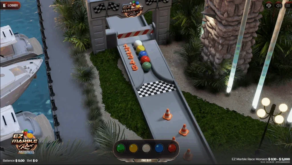 EZ Marble Race Monaco slot features and rtp