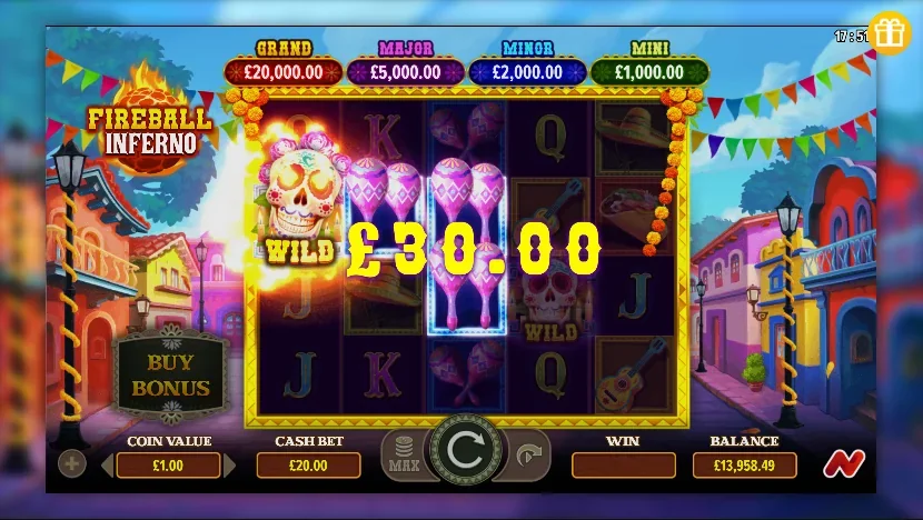 Fireball Inferno slot features and rtp