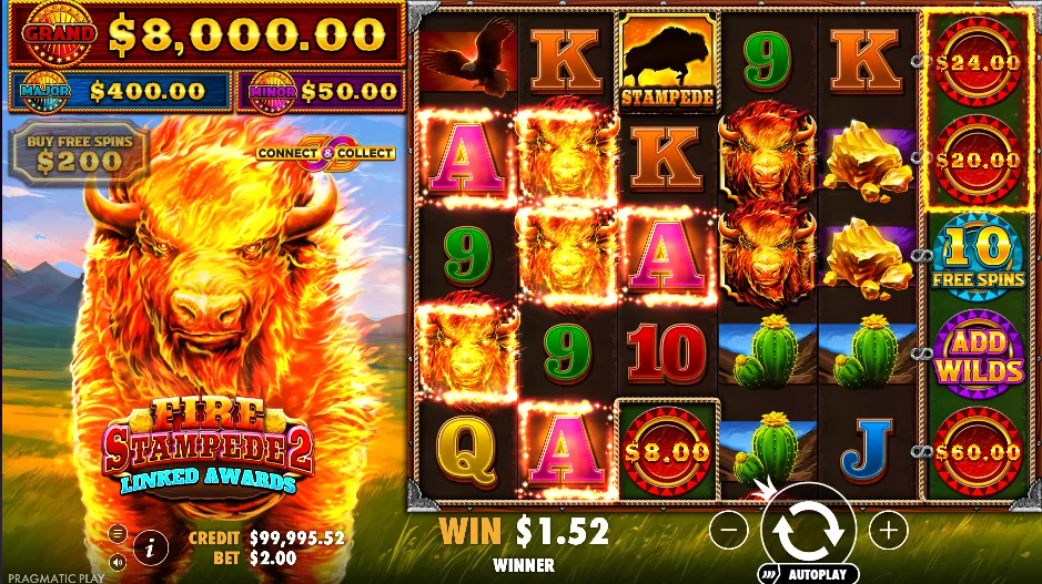 Fire stampede 2 slot game