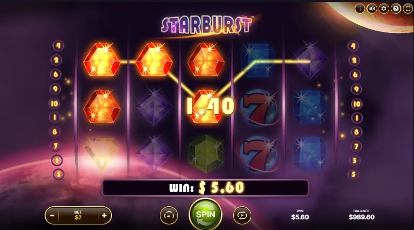 Starburst slot game