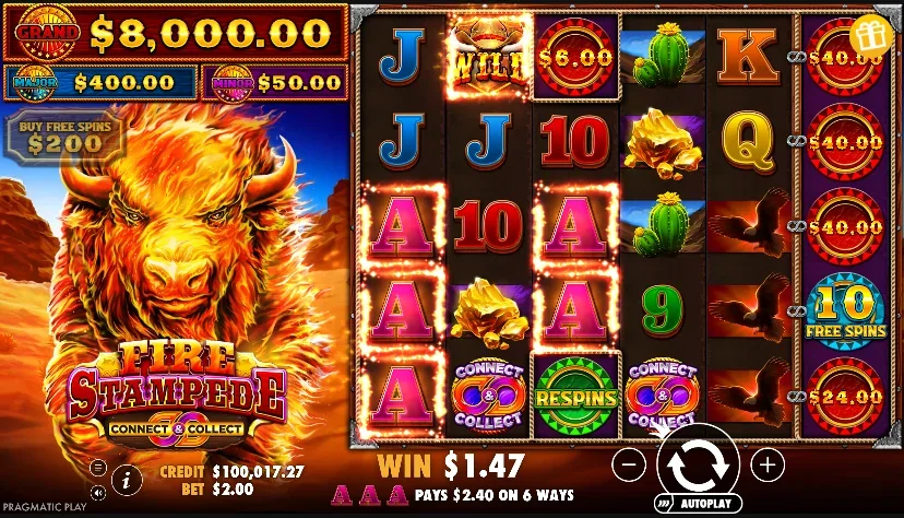 Fire stampede slot features and rtp