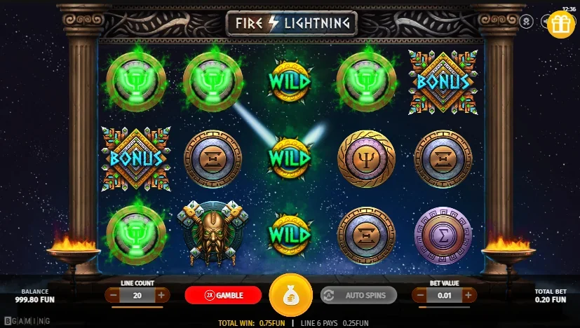 Fire lightning slot game