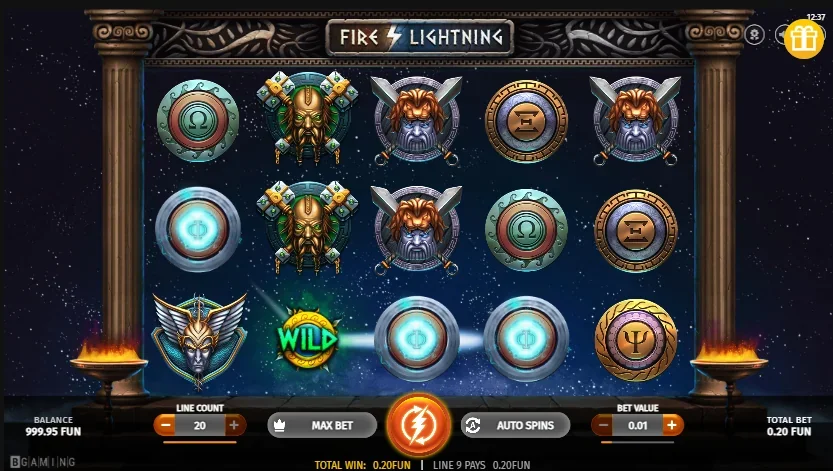 Fire lightning slot features and rtp