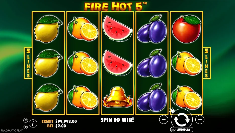 Fire hot 5 slot game screenshot