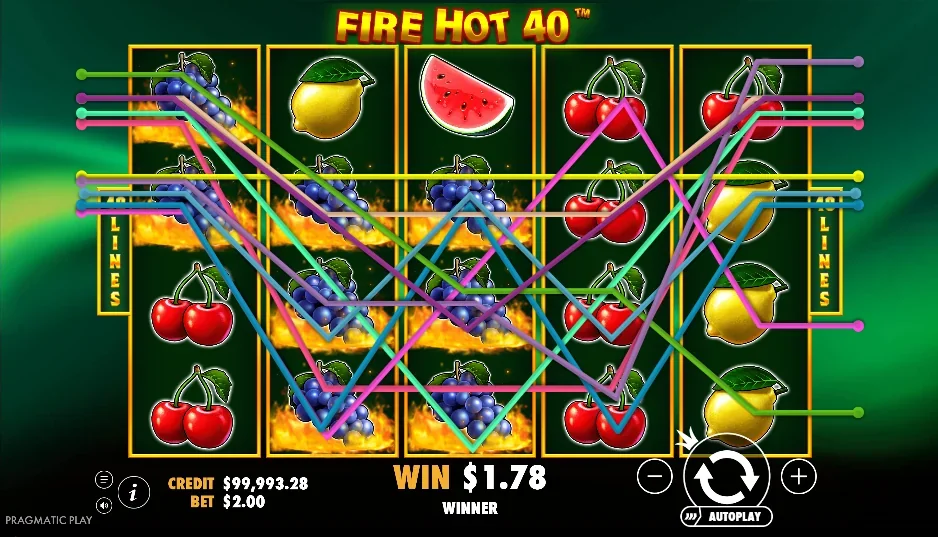 Fire hot 40 slot game