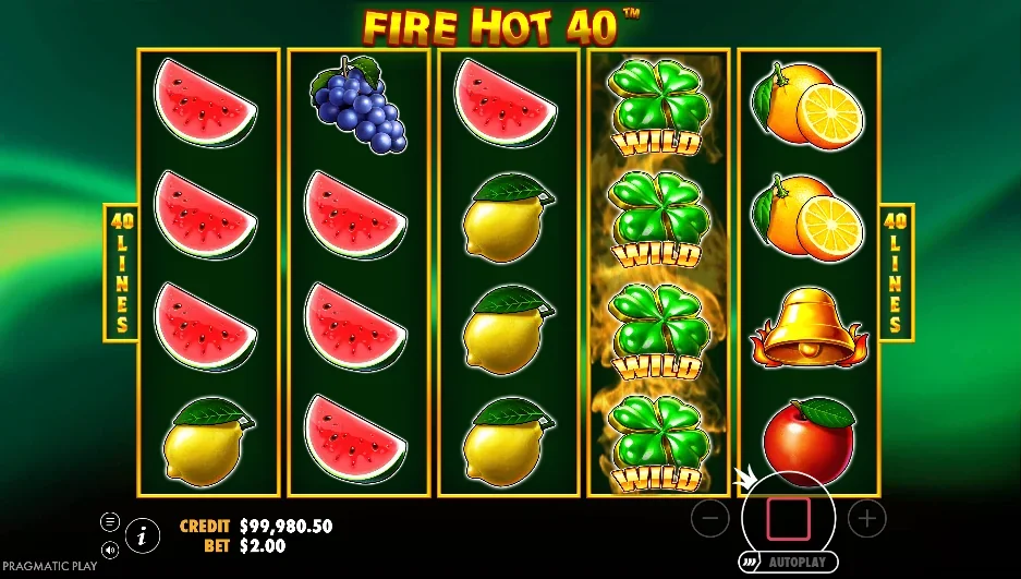 Fire hot 40 slot features and rtp