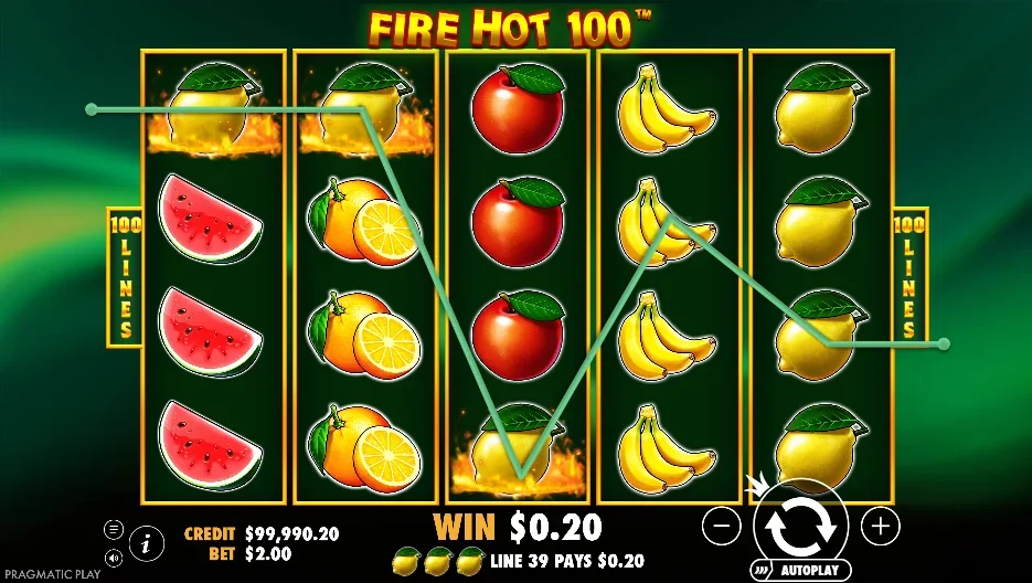 Fire hot 100 slot game