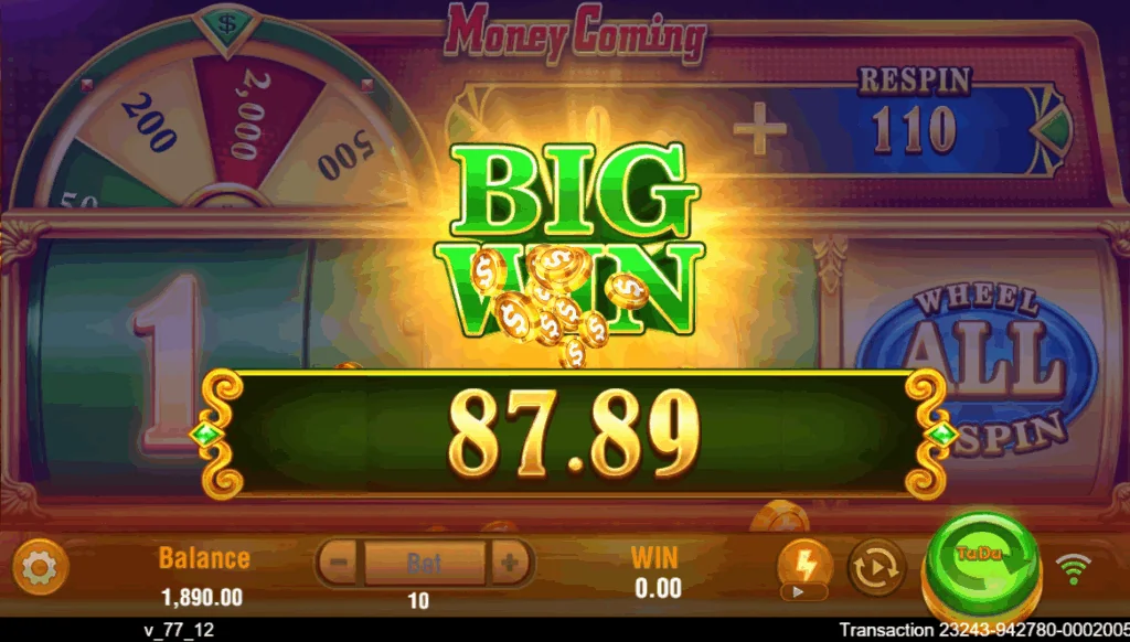 Money Coming slot features and rtp