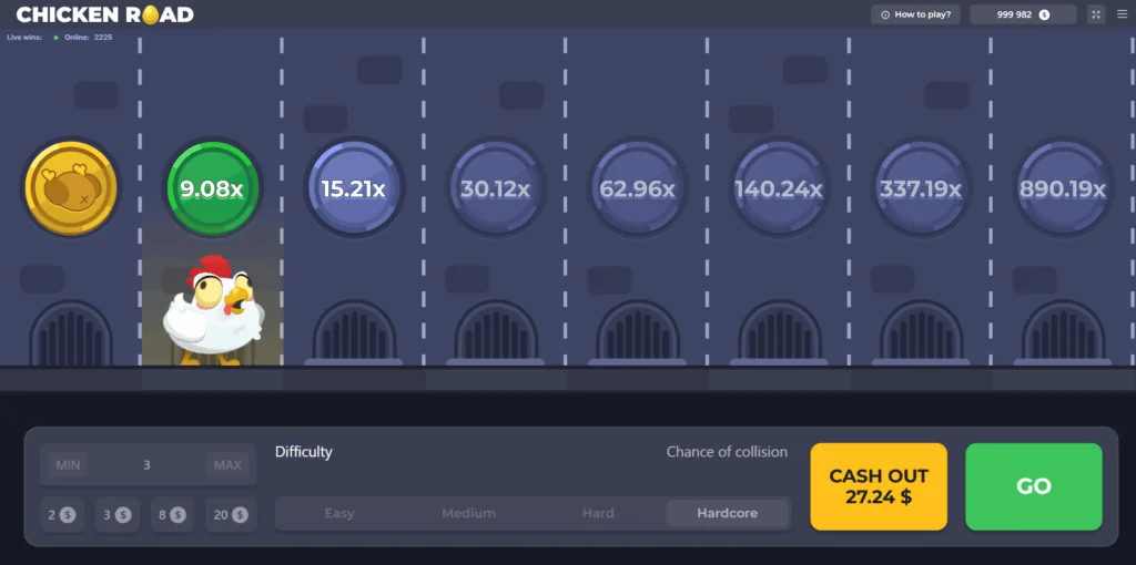Chicken Road slot game screenshot