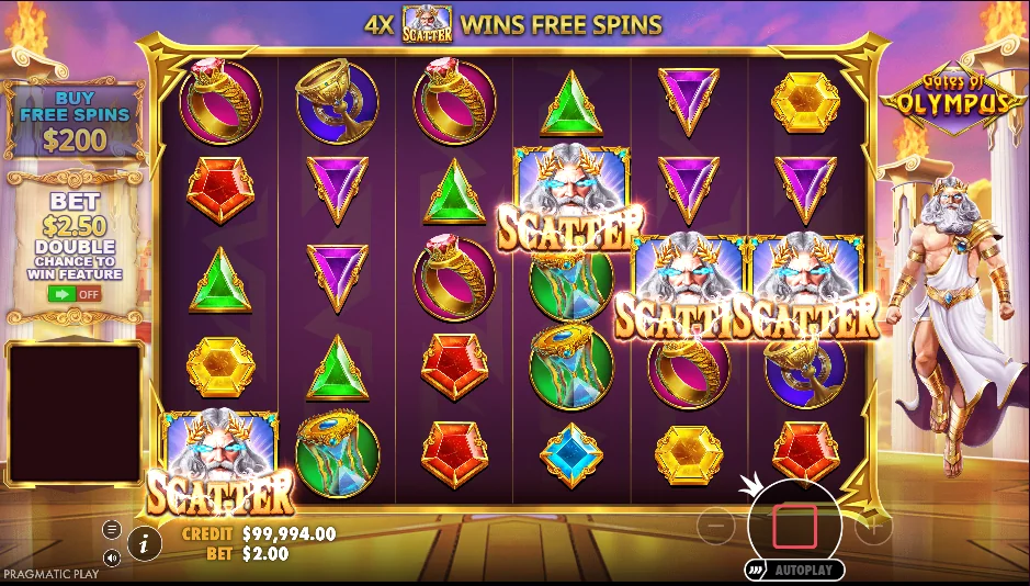 Gates of Olympus slot game screenshot