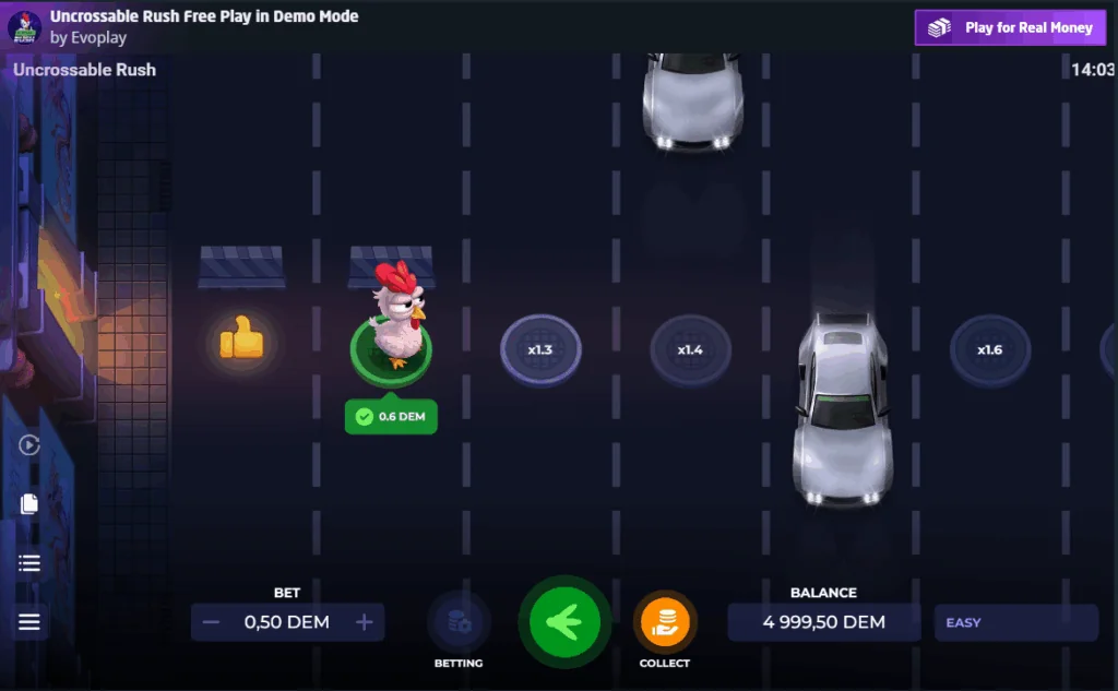 Uncrossable Rush slot game screenshot