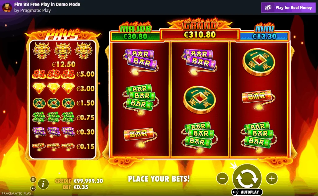 Fire 88 slot game screenshot