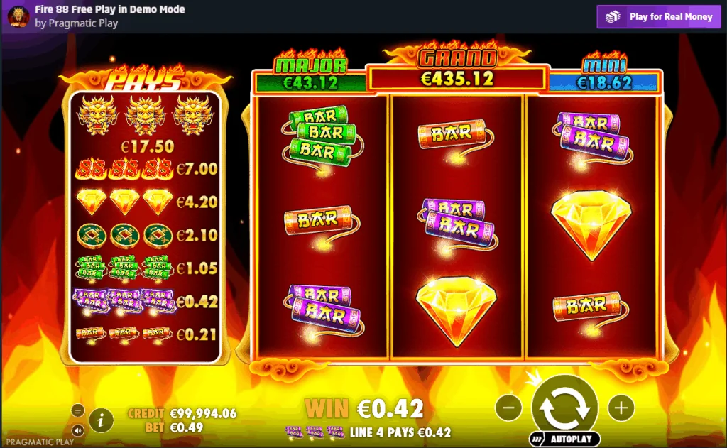 Fire 88 slot features and rtp