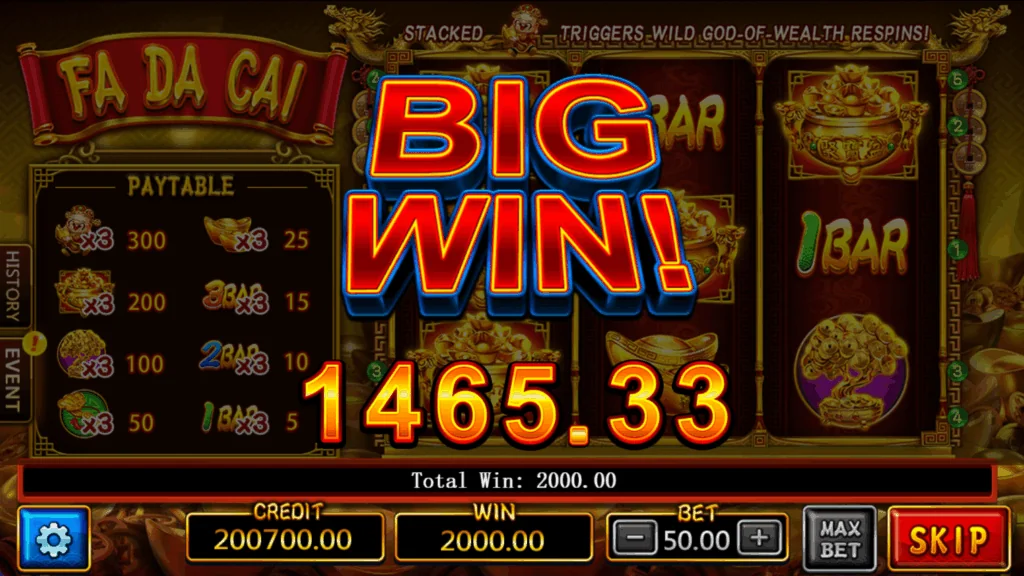 Fa Da Cai slot features and rtp