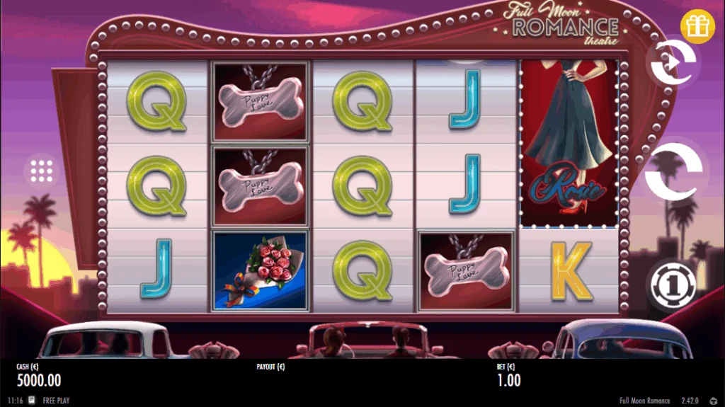 Full Moon Romance slot game screenshot