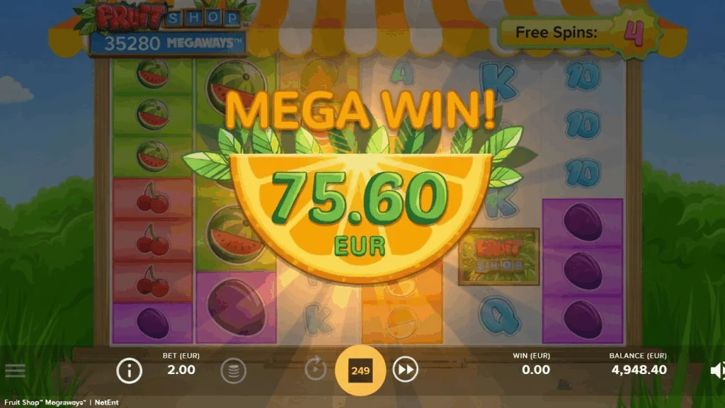 Fruit Shop Megaways slot features and rtp