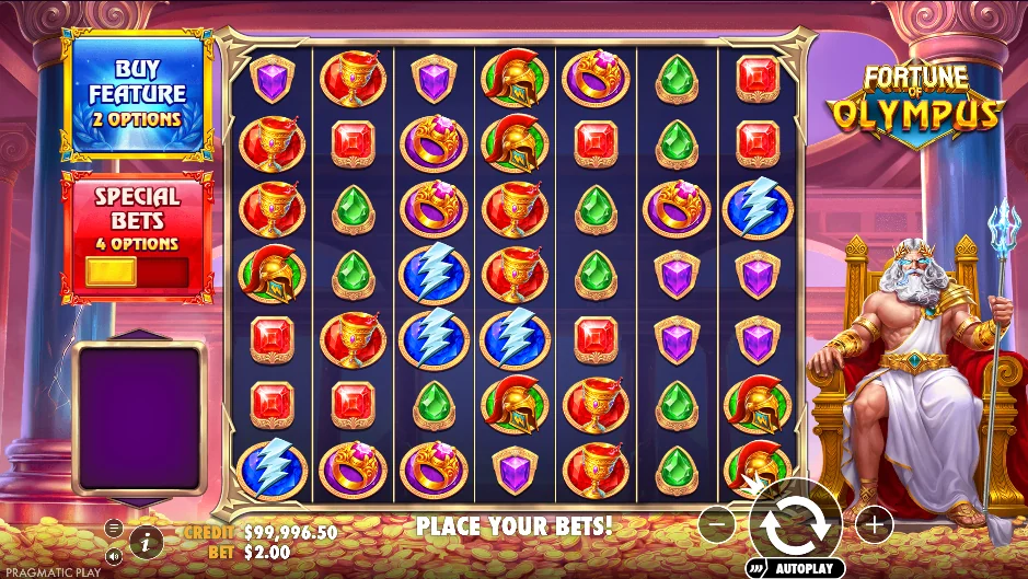 Fortunes Of Olympus slot game screenshot
