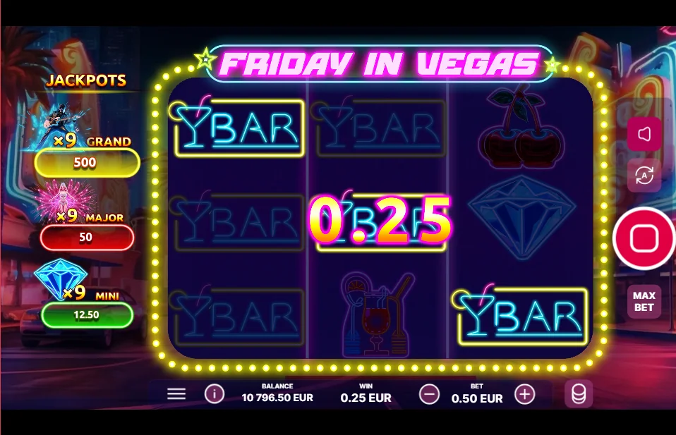 Friday In Vegas slot features and rtp