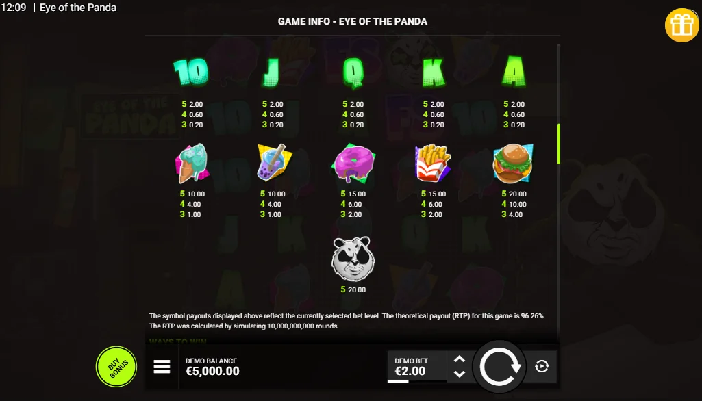 how to play Eye Of The Panda slot game