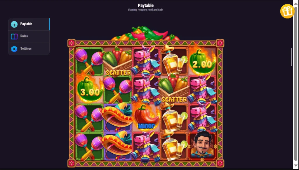 how to play Flaming Peppers Hold And Spin slot game
