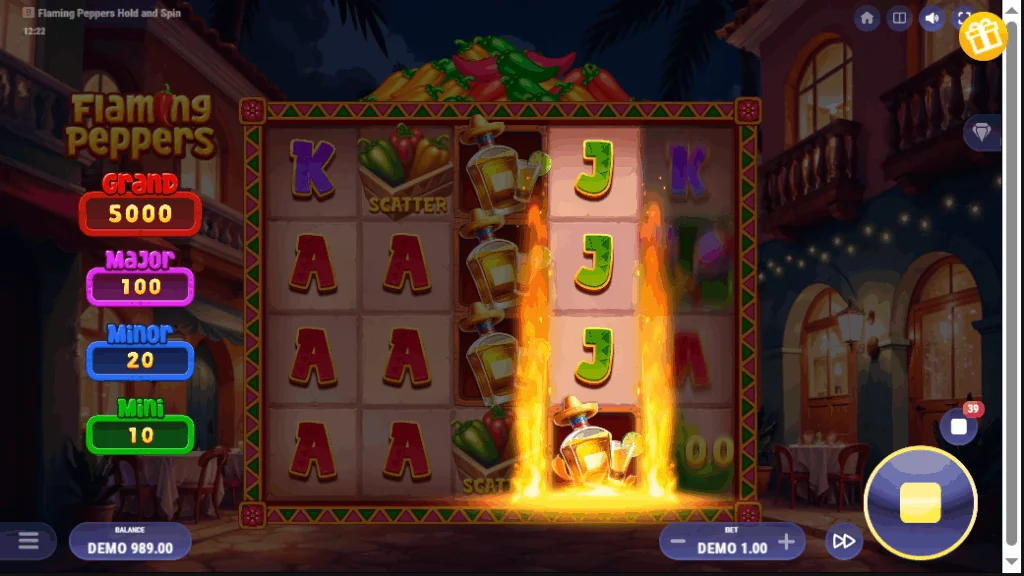 Flaming Peppers Hold And Spin slot features and rtp