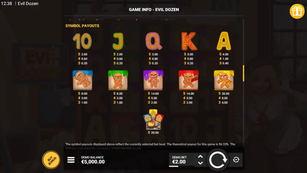 how to play Evil Dozen slot game
