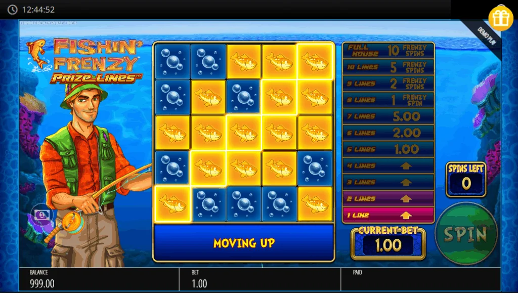 how to play Fishin Frenzy Prize Lines slot game