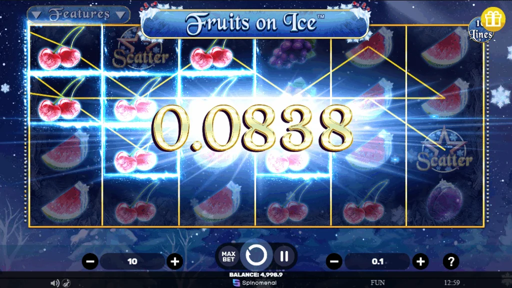 Fruits On Ice slot features and rtp