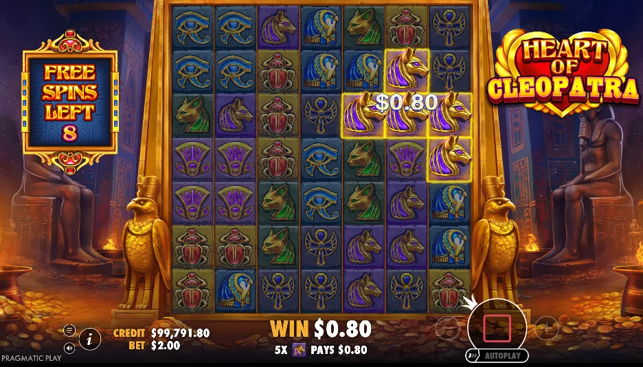 Heart of Cleopatra slot features and rtp