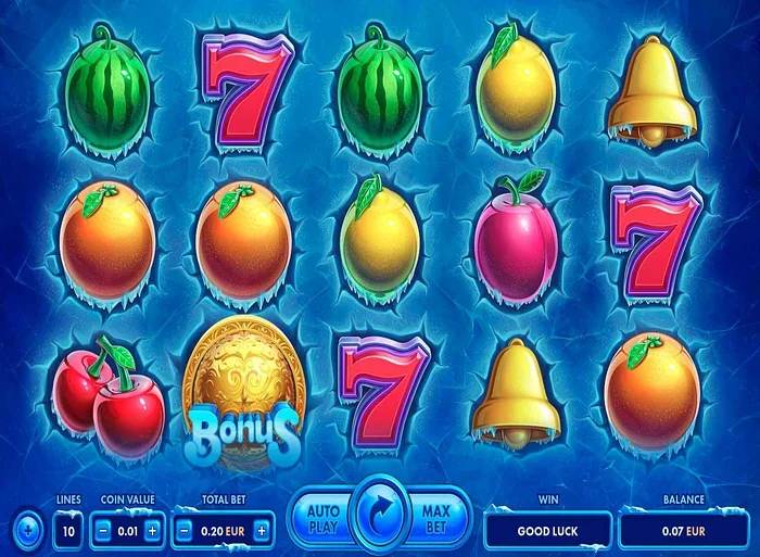 Frosty Fruits slot game screenshot