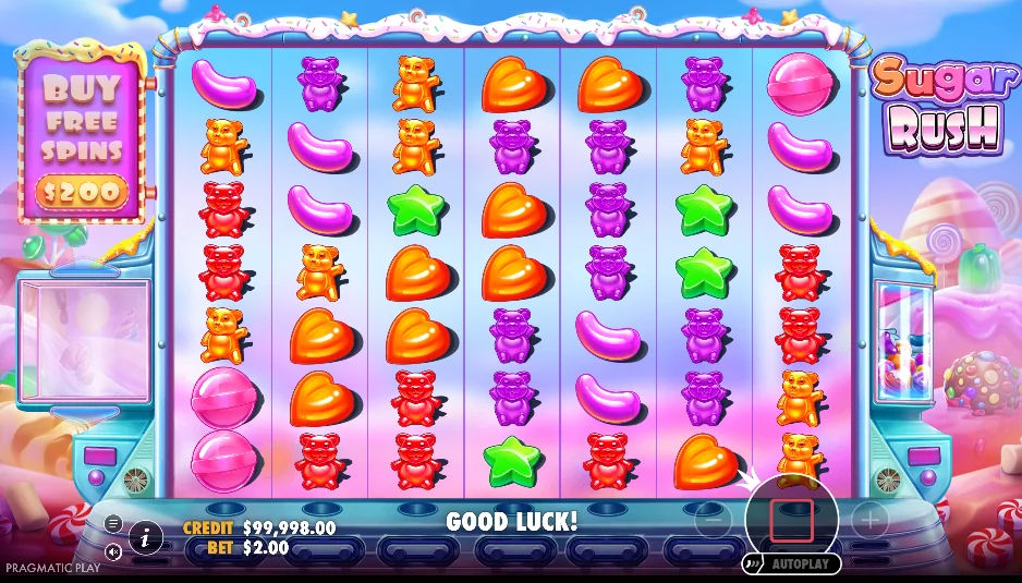 Sugar Rush slot game screenshot