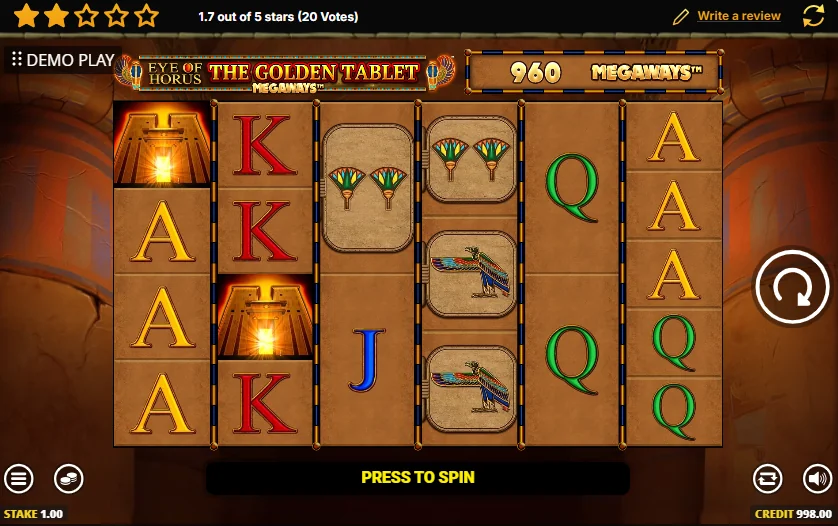 Eye of horus the golden tablet megaways demo gameplay how to play