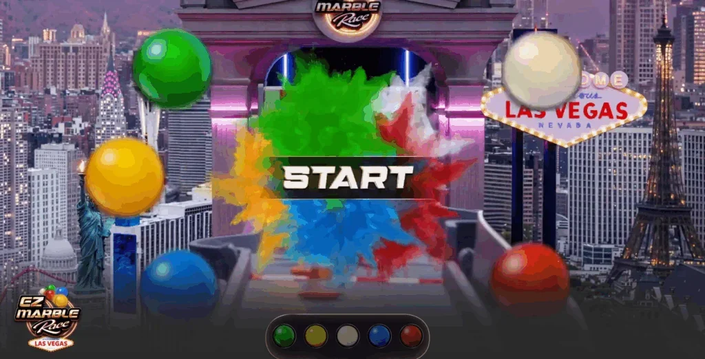 EZ marble race Las Vegas slot game screenshot