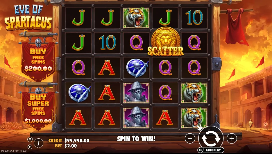 Eye of Spartacus slot game screenshot