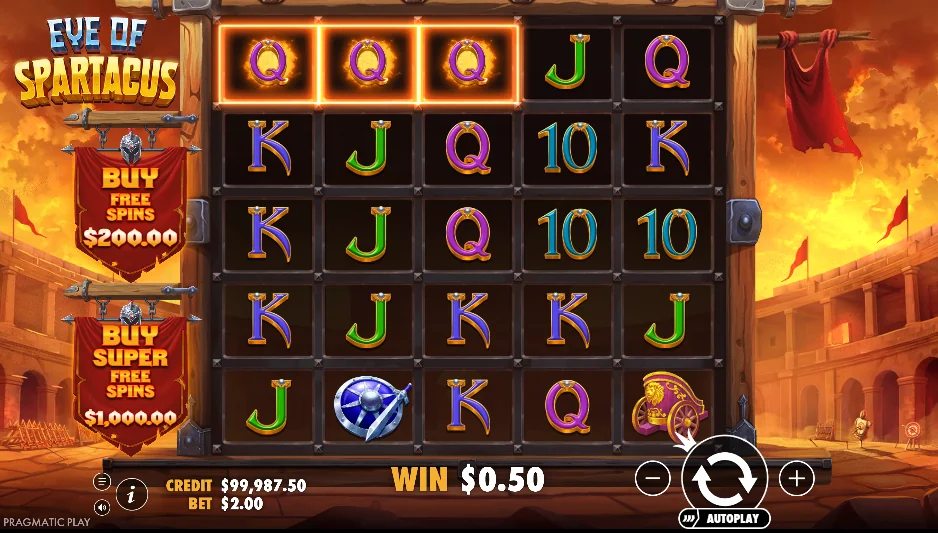 Eye of Spartacus slot features and rtp