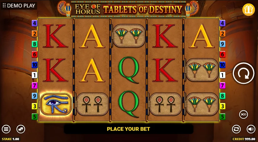 Eye of Horus Tablets of Destiny slot game screenshot