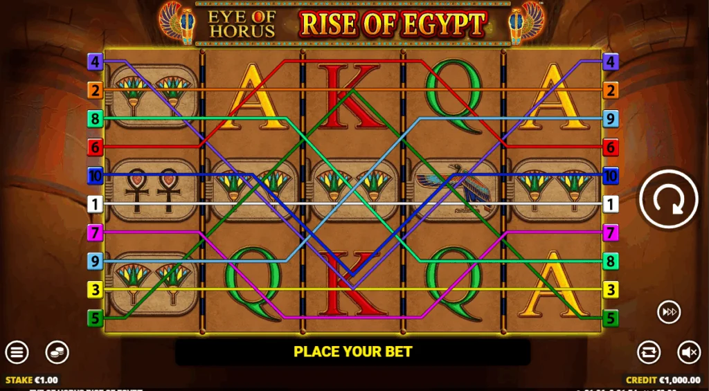 Eye of Horus Rise of Egypt slot features and rtp