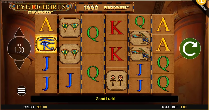 Eye of Horus megaways slot game screenshot