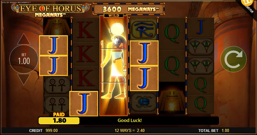 Eye of Horus megaways slot features and rtp