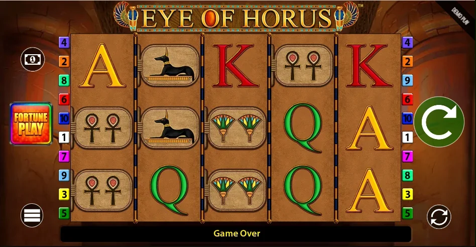 Eye of Horus fortune play slot game screenshot