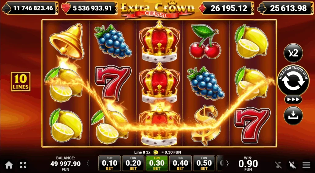 Extra crown classic slot game