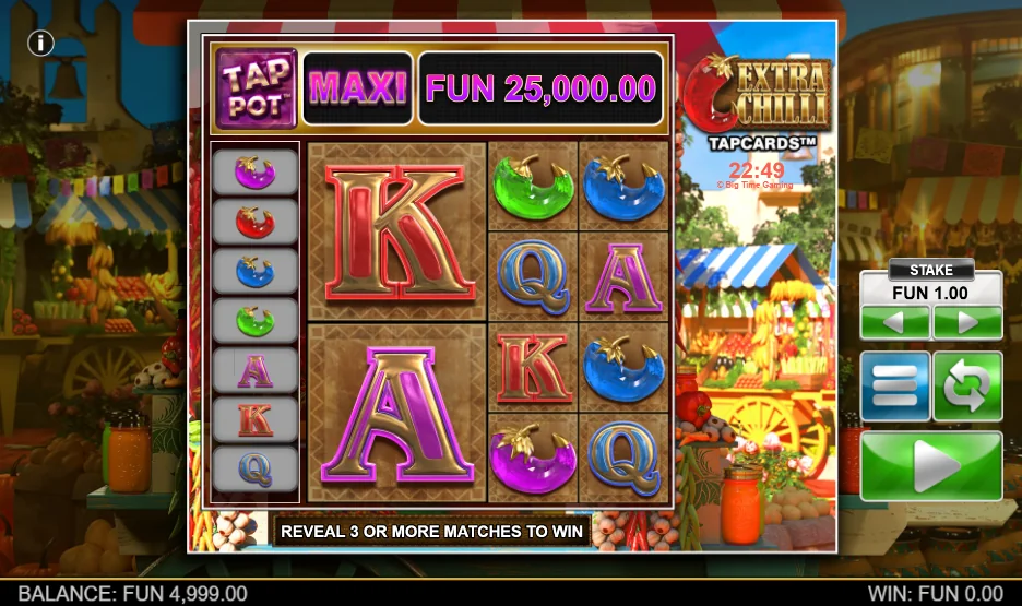 Extra Chili tapcards slot game screenshot