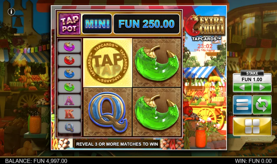 Extra Chili tapcards slot game