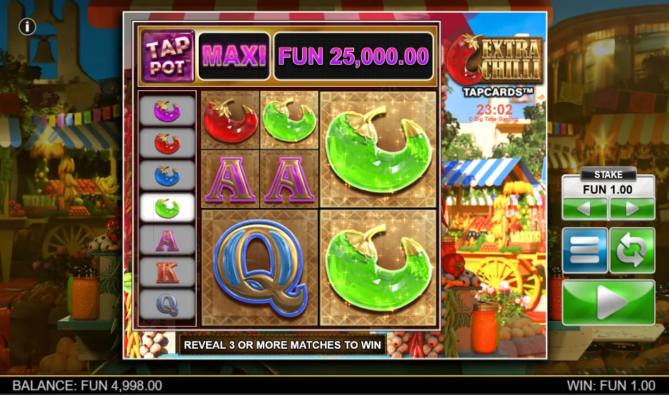 Extra Chili tapcards slot features and rtp