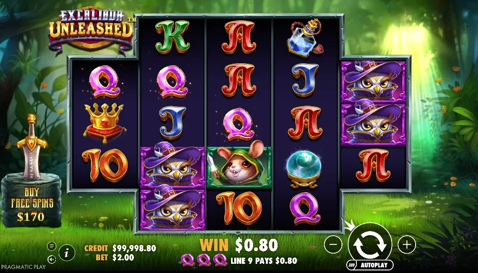 Excalibur Unleashed slot game screenshot